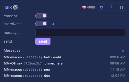 Talk module controls