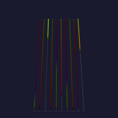 The legs in the preview: ten tubes, one or two legs lifting at a time in a wave from back to front