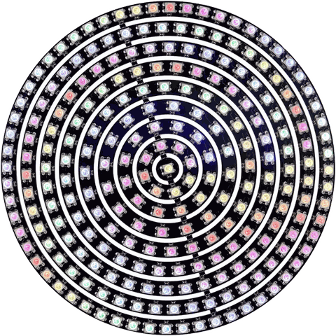 The 241-light ring disc of an eye: nine concentric rings of LEDs