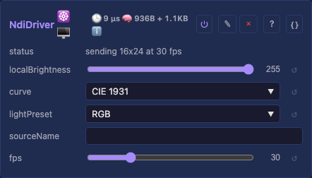 NDI driver controls