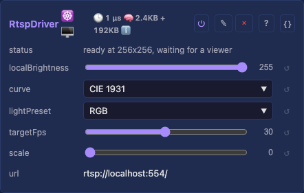 RTSP driver controls