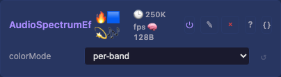 AudioSpectrumEffect controls