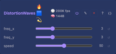 DistortionWavesEffect controls