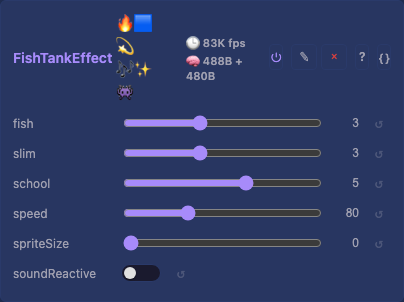 FishTankEffect controls