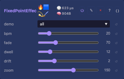 FixedPointEffect controls