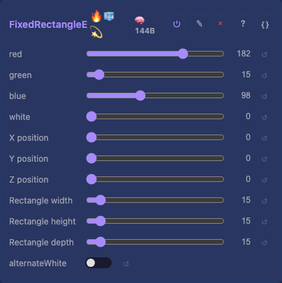 FixedRectangleEffect controls