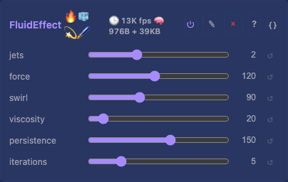 FluidEffect controls