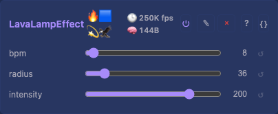 LavaLampEffect controls