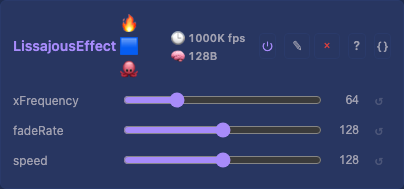 LissajousEffect controls