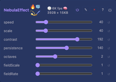 NebulaEffect controls