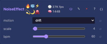 NoiseEffect controls