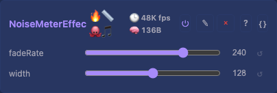 NoiseMeterEffect controls