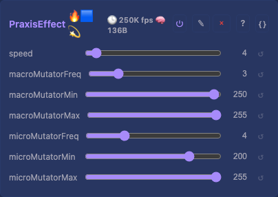 PraxisEffect controls
