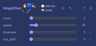 RingsEffect controls