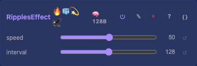 RipplesEffect controls