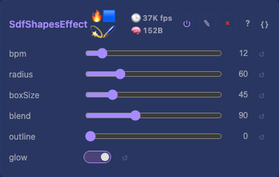 SdfShapesEffect controls