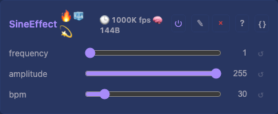 SineEffect controls