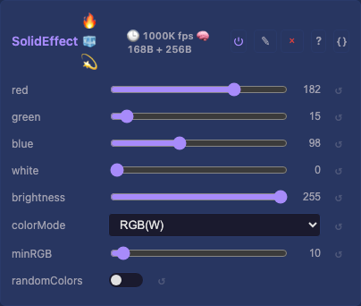 SolidEffect controls