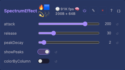 SpectrumEffect controls