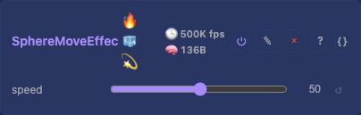 SphereMoveEffect controls