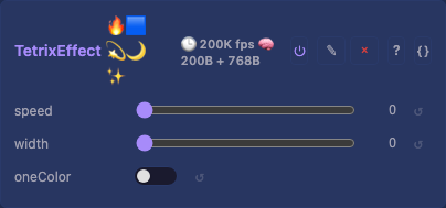 TetrixEffect controls