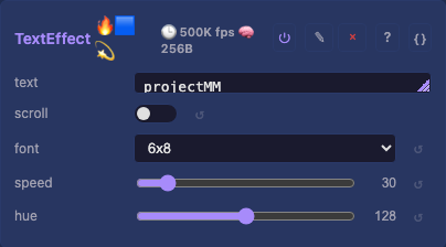 TextEffect controls