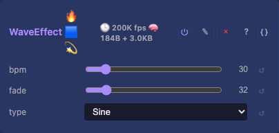 WaveEffect controls