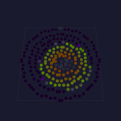 The frog eye in the preview: a dark pupil in a palette iris on the ring disc, darting and blinking