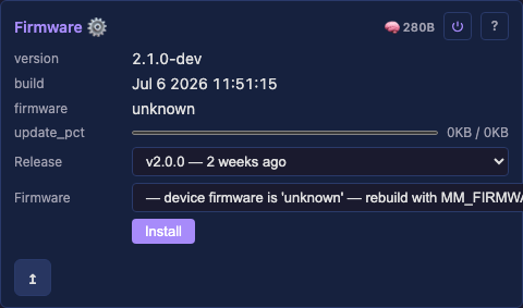 Firmware update module controls