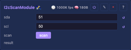 I2C scan module controls