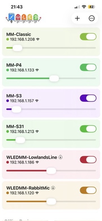 projectMM devices discovered in WLED Native