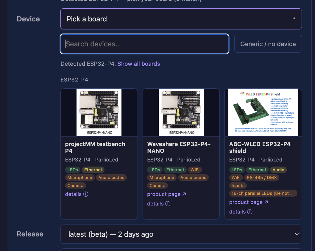 Picking a device