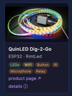 A device card with its details