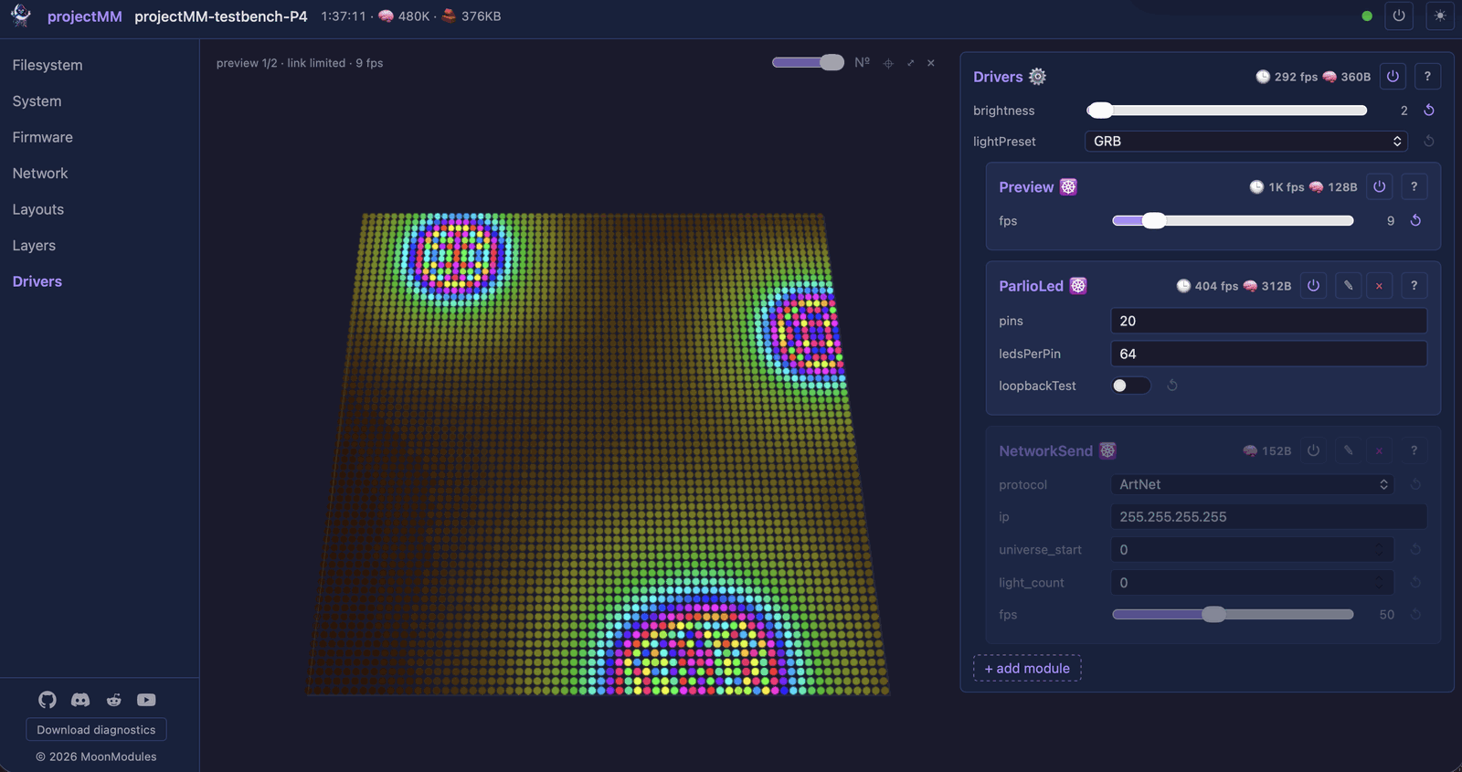The full projectMM interface