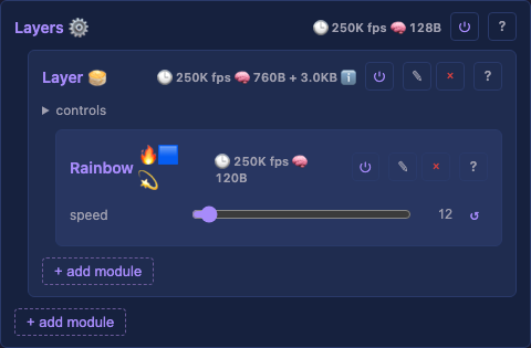 Effects container