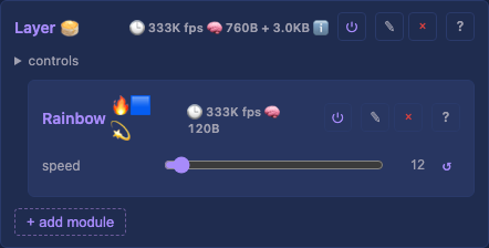Layer container with a child effect