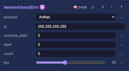 NetworkSend controls