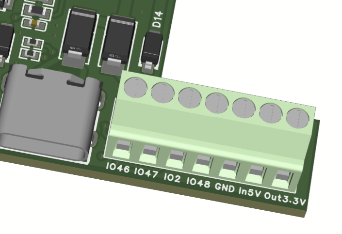 MHC-WLED ESP32-P4 shield in/out header
